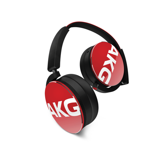 Y50 - Red - On-ear headphones with AKG-quality sound, smart styling, snug fit and detachable cable with in-line remote/mic - Hero