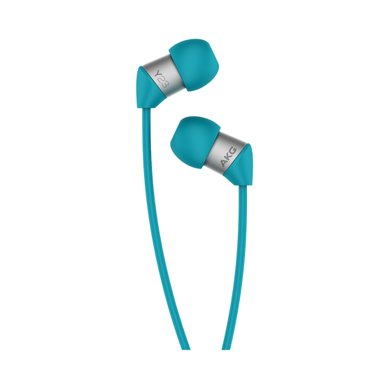 Y23U - Teal - The smallest in-ear headphones with universal remote and microphone - Detailshot 2